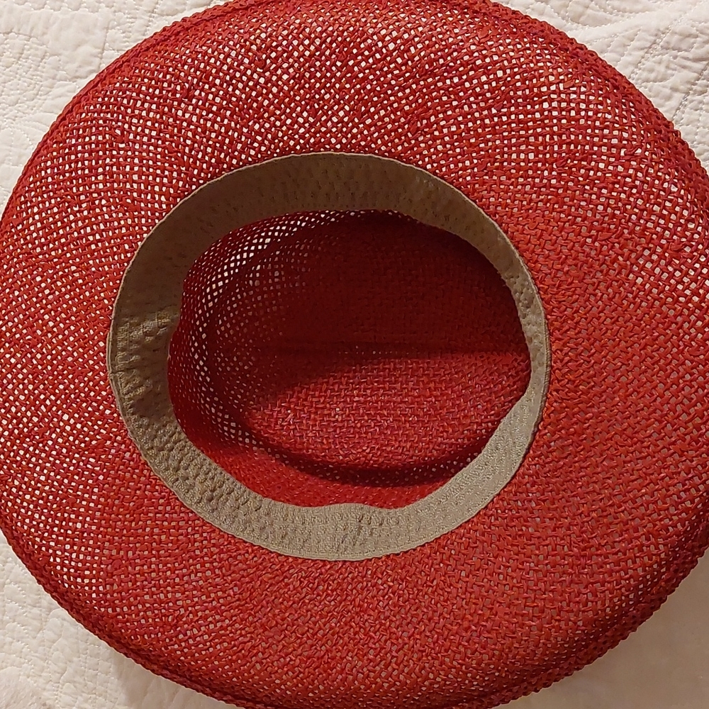 Boho Red Straw Hat - image 6